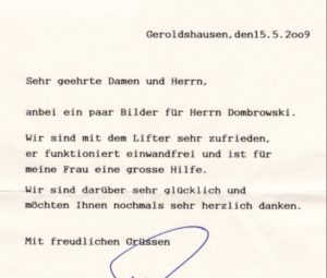 treppenlift_geroldshausen_brief Treppenlift in Geroldshausen