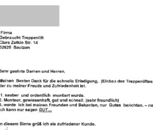 treppenlift_hanau_brief Treppenlift in Hanau